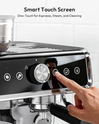 EUHOMY Espresso Machine with Grinder, 20 Bar Professional Espresso Coffee Maker for Home, with Milk Frother for Latte, Cappuccino & Barista-Style