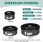 SHIKORI Springform Pan Set, Nonstick 3pcs (4-7-9 in) Springform Pans Cheesecake Pan Removable Bottom, Leakproof Round Spring Form Pans Cake Pans Sets-Black