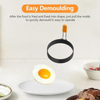 6 Packs Professional Pancake Ring Set,3" Omelette Ring,4" Non-stick Griddle Pancake Shapers with Oil Brush,6" Stainless Fried Egg Molds with Orange Anti-scald Silicone Handle,8" Pancake Molds
