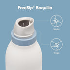 Owala FreeSip Twist Insulated Stainless Steel Water Bottle with Straw for Sports and Travel, BPA-Free, 24-oz, Green/White (Iced Breeze)