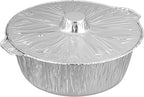 Foil Lux 5.6 Quart Pans And Lids, 100 Disposable Pots With Lids - Oven-Ready, Stove Compatible, Aluminum Foil Baking Pans, Freezable, For Outdoor Camping, Vacation, Picnic, And More - Restaurantware