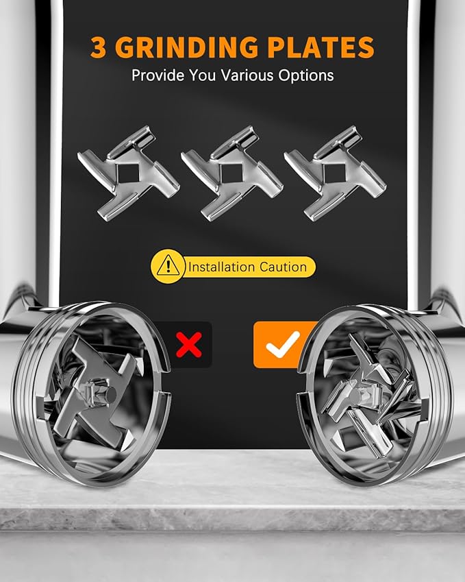 Electric Meat Grinder: [3500W Advanced Motor] [Ultra-Intelligent Thermal Protection] Upgraded Meat Grinder with 6 PCS Stainless Steel Blades&Grinding Plates, Sausage Stuffer Tubes&Kubbe (RED)