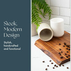 Folk Ceramics Dylan Ceramic Cappuccino Cups Set | Double Walled Ceramic Coffee Mug Set | Compact & Heat Insulated Cappuccino, Tea, Coffee & Latte Cup | 8oz, Set of 2 | Fog Grey