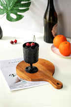 KX-WARE Iceberg Acrylic All-Purpose Wine Glasses, 12-ounce Plastic Stem Wine Glasses, set of 8 Black