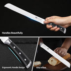 MAD SHARK Bread Knife 10 Inch Pro Serrated Bread Cutter, German High Carbon Stainless Steel Ultra Sharp Cake Knife with Ergonomic Handle, Ideal for Bread, Cakes, Bagels, and More
