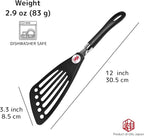 Seki Japan Left Handed Spatula Egg Flipper Fish Spatula Cookware - Slotted Turner Egg Flipper Utensils 12” for Left Handed Gifts