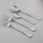 24-Piece Stainless Steel Flatware Set, Matte Silver Finish, Service for 4