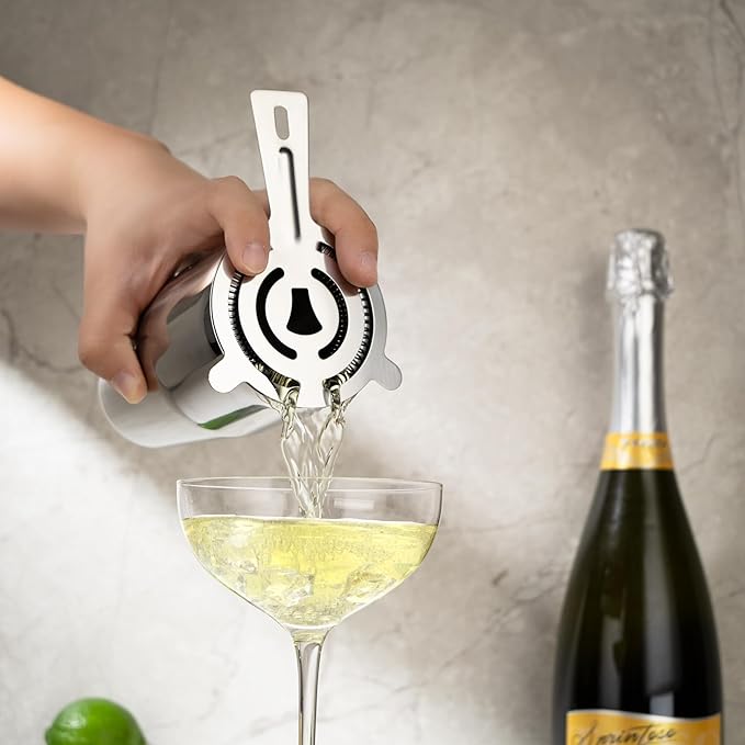 7-Piece Cocktail Shaker Set, 24oz Shaker Strainer Muddler Jigger Mixing Spoon Pourers, Bartender Kit, Bar Accessories, Stainless Steel Bar Set