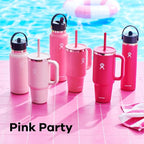 Hydro Flask 40 Oz Travel Tumbler with Handle, Lid and Straw - Insulated Stainless Steel in Zinnia