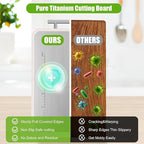 Titanium Cutting Board,Double-Sided Large Cutting Board for Kitchen, Food Grade chopping board for Meat,Pure Titanium and Wheat Straw PP,Non Toxic,Dishwasher Safe,16.5 * 10.2Inch