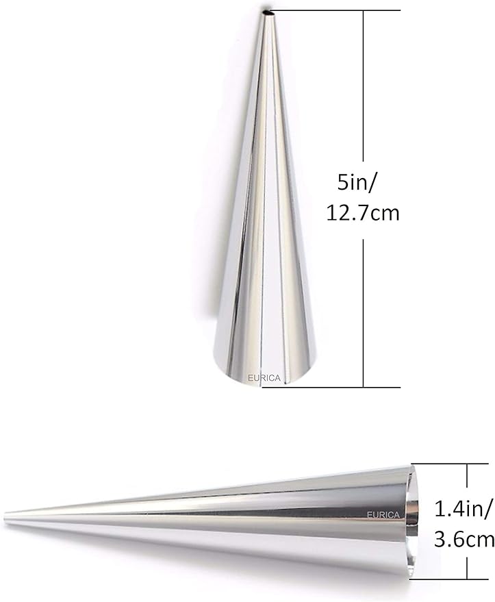 EUICAE Cream Horn Molds 5-inch Large Size Cream Horn Forms Pack of 16