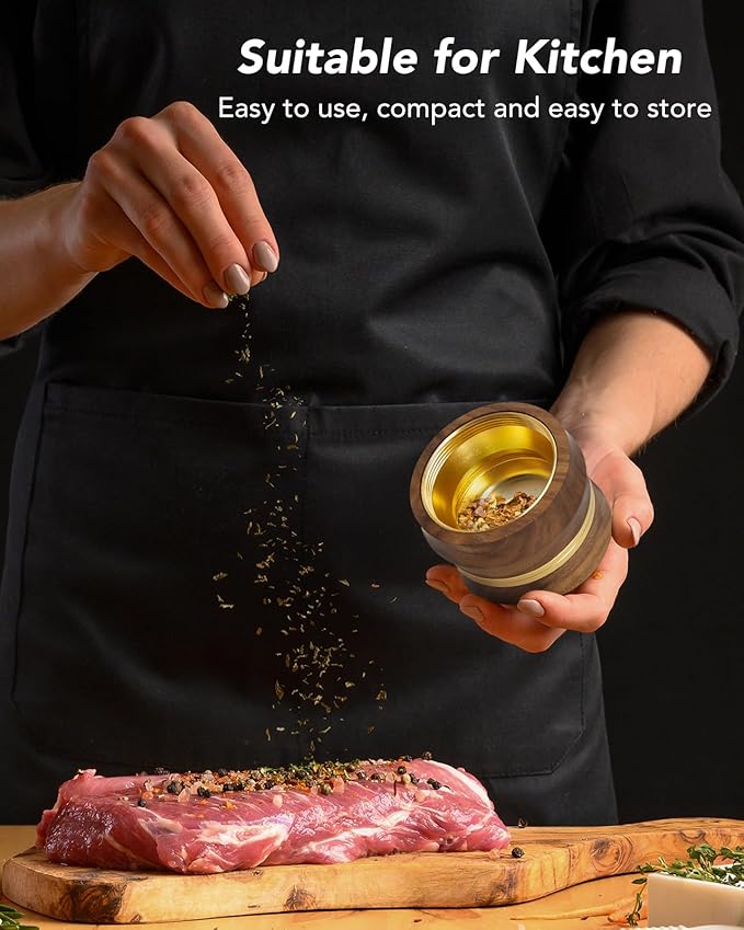 KINGTOP Grinder, Large 2.6" Walnut Wood & Aluminum Manual Grinder