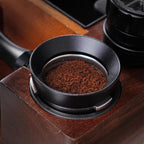 Magnetic Espresso Dosing Funnel, Coffee Dosing Ring, Anodized Aluminum with 8 Magnetized Compatible with 58mm Portafilter, Black