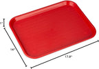 Carlisle FoodService Products Cafe Fast Food Cafeteria Tray with Patterned Surface for Cafeterias, Fast Food, And Dining Room, Plastic, 17.87 X 14 X 0.98 Inches, Red