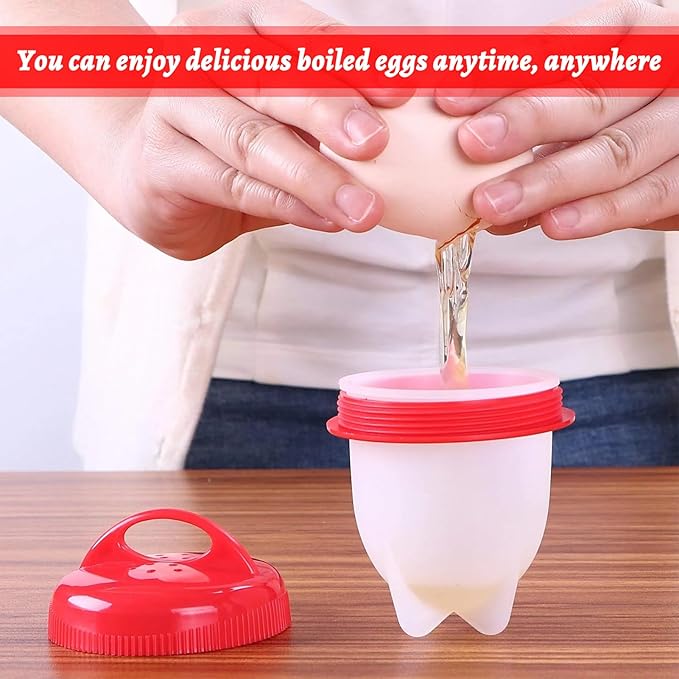 6 Pcs Egg Cooker,Silicone Egg Poacher Cups,Hard Boiled Egg,Egg Coddler,Hard Boiled Eggs,Boiled Eggs, Non-Stick Egg Boiler Poachers,Shell-Free Egg Cooker Set, For Fast Poaching Egg For Breakfast