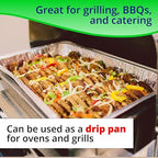 IDL Packaging Half-Size Aluminum Steam Table Pans with Lids - Medium, 13" x 11" x 2" (pack of 10) - Disposable Foil Pan for Grilling, Roasting, BBQ, Cooking, Baking, Freezing