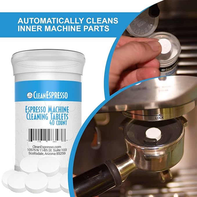 CleanEspresso - Designed For Breville Cleaning Kit - 40 Breville Compatible Cleaning Tablets + 2 Espresso Machine Water Filters + 2-Use Descaler - Espresso Machine Accessories