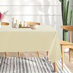 sancua 6 Pack Beige Tablecloth 60 x 102 Inch, Rectangle Table Cloth for 6 Feet Tables - Stain and Wrinkle Resistant Washable Polyester Table Cover for Dining Tables, Buffet Parties and Camping