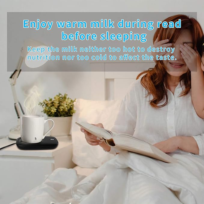 Misby Mug Warmer for Desk Use, Auto Shut Off, Gravity-Induction Warmer for Coffee Lovers - Christmas/Birthday Gift (Deep Black)