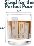 Greenline Goods – New Orleans, LA Skyline Whiskey Glasses (Set of 2), 10 oz – Rocks/Old Fashioned Tumblers