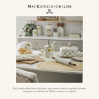MACKENZIE-CHILDS Coupe Glass, Decorative Stemmed Cocktail Glass, 11 Ounces, Gray-and-White Sterling Check