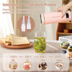 Travel Electric Kettle Portable Mini Kettle,Small Hot Water Boiler with 4 Temperature Settings,304 Stainless Steel,Fast Boiling Water with Auto Shut-Off and Boil Dry Protection (Pink, 400ml)