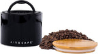AirScape Planetary Design Ceramic Coffee and Food Storage Canister – Small 4-inch – US Patented Airtight Inner Lid – Black with Bamboo Top