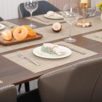 Myir JUN Placemats Set of 4, Vinyl Woven Placemats Place Mats Indoor Set of 4 Washable Table Mats Non-Slip Place mats for Dining Table (Beige, Set of 4)