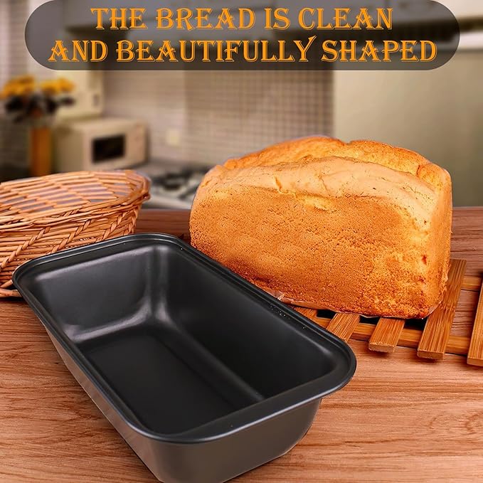 Small Mini Loaf Pans Nonstick Bread Pans Set, 12-Pack, 10x5.1x2.5 in, Thick Carbon Steel, Oven & Air Fryer Safe, Cute Baking Tins, Easy-to-Clean, Durable Bakeware for Mini Bread & Cakes (Black)
