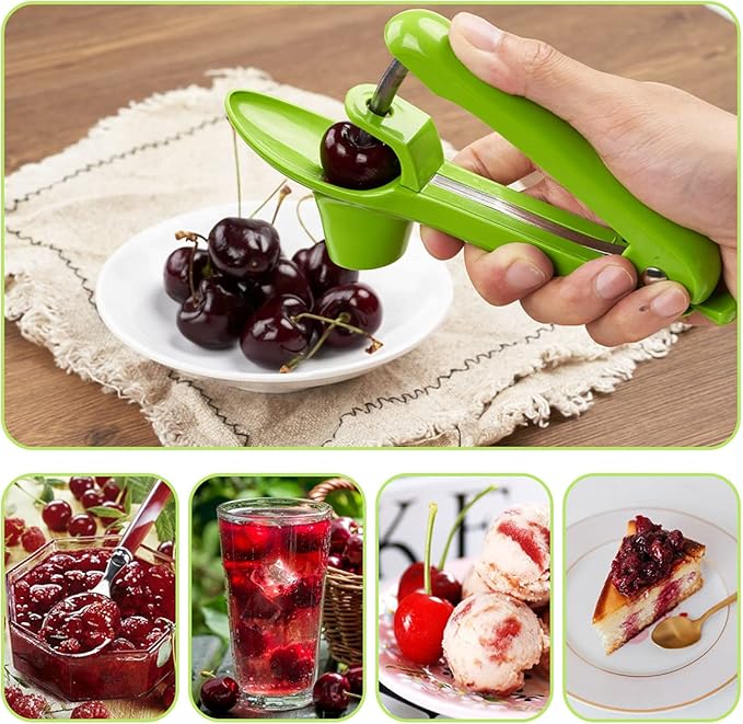 Cherry Pitter, Olive Pitting Tool Cherries Stoner Remover(Green)