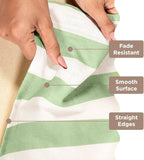 Folkulture Table Runner | Fall Table Runners 72 inches Long | Striped Boho Table Runners for Farmhouse Decor or Table Decorations for Party | White and Green Table Runner for Fall Decor