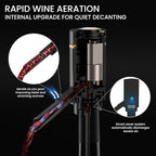 3-in-1 Electric Wine Aerator & Decanter Set with Stand Base - Automatic Pump Dispenser, Retractable Tube, and Built-in Pourer, Ideal Gift for Wine Lovers