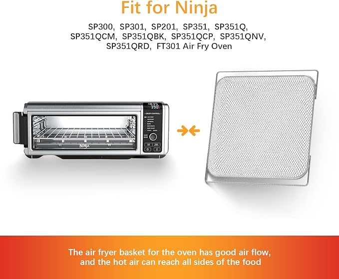 Air Fryer Oven Basket Replacement Baking Trays for Ninja Foodi SP201 SP301 SP351 Series Dual Heat Air Fryer Oven, Mesh Basket，Air Fryer Accessories for Ninja Foodi Air Fry Oven