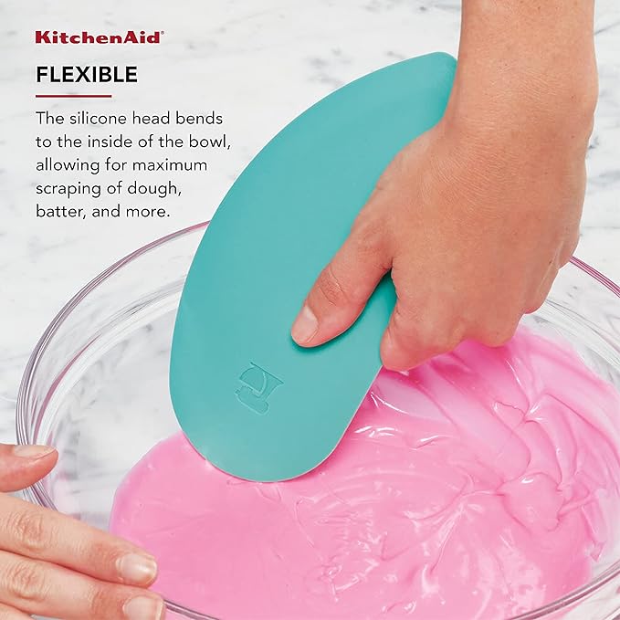 KitchenAid Gourmet Bowl Scraper, Set of 2, Aqua Sky and Storm Grey