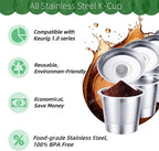 Reusable K Cups for Keurig 1.0, Stainless Steel Reusable Coffee Pods for Keurig, Keurig Reusable Pods, Refillable Coffee Filter, Eco-Friendly, BPA-Free (2 * new for Keurig 1.0)
