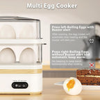 Evoloop Rapid Egg Cooker Electric 12 Eggs Capacity, Soft, Medium, Hard Boiled, Poached, Omelet Maker Egg Poacher & Vegetable Steamer, BPA Free Tray（white）