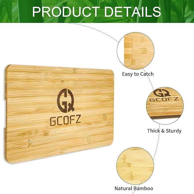 Space-Saving Bamboo Cutting Board with Non-Slip Silicone Feet and Built-in Handle for Panasonic NB-G110P FlashXpress Toaster Oven, Countertop Oven Accessories