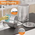 ROVSUN 44QT Stainless Steel Seafood Boil Pot with Strainer Basket, Lid & Hook, Versatile Stock Pot for Crab, Lobster, Shrimp Boiling, Heavy-Duty Turkey Fryer for Outdoor Cooking & Gatherings