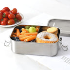 UPTRUST Stainless Steel Lunch Box, 800ML/27oz, Metal Bento Boxes with Lockable Clips t, Adjustable Divider included, Metal Lunch box for Travel & Work