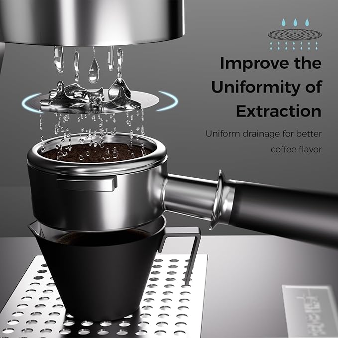 MHW-3BOMBER 58mm Espresso Puck Screen - 0.2mm Ultra Thin Espresso Puck - Metal Reusable Coffee Filter for Portafilter Basket 58mm - Puck Screen with Titanium Coating FG5642-OS