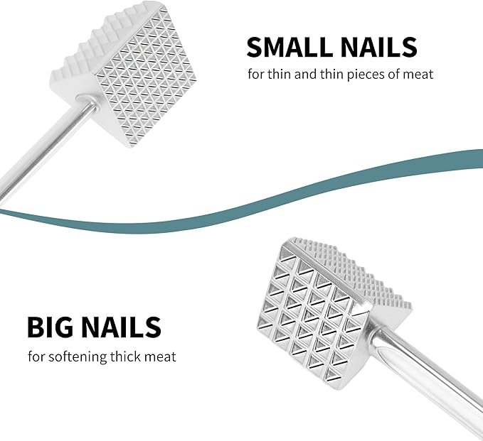 VOCOSTE Meat Tenderizer Mallet, Aluminum Alloy Kitchen Three-sided Meat Pounder Flattened, Meat Mallet Hammer, Steak Chicken Beef Tenderizer Tool