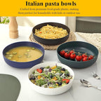 Berglander Pasta Bowls Set of 4, Salad Bowls 37oz Unbreakable Large Plastic Soup/Salad/Fruit/Serving Bowls for Home, Restaurant, Outdoor, Picnic, Camping, Serving Dishes