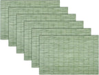 PIGCHCY Countryside Placemats Set of 6 Woven Heat Resistant Placemats Washable Easy to Clean Table Mats for Dining Room and Decor (Pear Green)