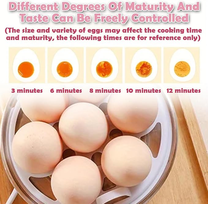 Chicken Egg Cooker Make Up to 7 Large Boiled Eggs Anti Dry Burning Automatic Power Off Egg Poacher with Heating Plate for Hard, Soft & Poached Eggs()