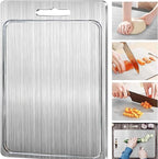 Titanium Cutting Board for Kitchen with Juice Groove， Dishwasher Safe Chopping Boards， Bpa-Free Chopping Board,for Home Counter Outdoor Camping Housewarming Gifts for Women（11.4inx7.9in)