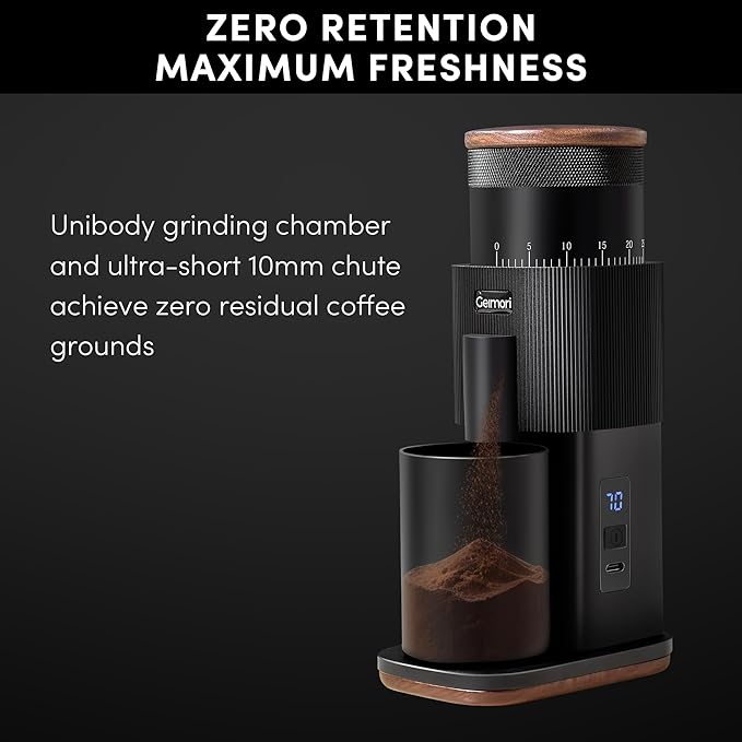 Coffee Grinder,Wirsh Portable Cordless Rechargeable Coffee Grinder Geimori T38 with Conical Burrs,3600mAh Batteries,Grind Settings for Espresso,Pour Over,French Press,Camping,Travel&Home Use