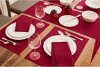 Solino Home Red Table Runner 108 Inches Long - Dru Cotton Linen Dining Table Runner 14 x 108 Inch for Summer - Handcrafted and Machine Washable