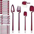 JASHII Flatware Set 32-piece Silverware Set Matte Finished Cutlery Set Service for 8 Include Knife/Fork/Spoon/Coffee spoon Dishwasher Safe (Purple)