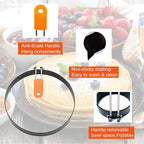 2 Packs 6" Pancake Ring for Griddle,6 Inch Non-stick Omelette Ring,Staineless Steel Psncake Mold for Griddle Egg Ring Pancake Maker with Silicone Handle