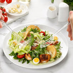 100 Count Plastic Silverware, Heavy Duty Plastic 50 Forks & 50 Spoons Disposable Utensils Cutlery Set for Party Supplies